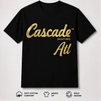 Cascade Skating ATL T-Shirt – Metallic Gold, XL