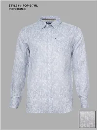 Silver Board Camisa de Hombre Celeste Abstracta POP-217ML – Image 1