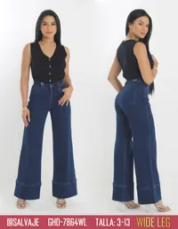 Salvaje Jean de Mujer Wide Leg Azul Oscuro GHD-7864WL – Image 1
