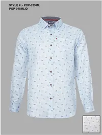 Silver Board Camisa de Hombre Celeste Plumas POP-255ML – Image 1