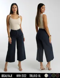 Salvaje Pantalon de Mujer Azul Noche Capri NYH-2122 – Image 1