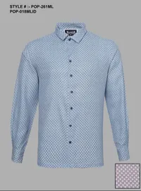 Silver Board Camisa de Hombre Azul Geometrica POP-261ML – Image 1