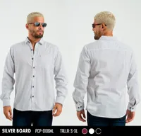 Silver Board Camisa de Hombre Blanca Puntos Azules PCP-0106ML – Image 1