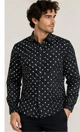 Silver Board Camisa de Hombre Hojas PCP-0108ML – Image 3