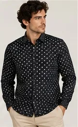 Silver Board Camisa de Hombre Lunares PCP-0114ML – Image 3