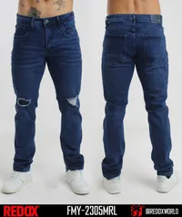 Redox Jean de Hombre Azul Roto Rodilla FMY-2305MRL – Image 1