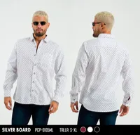Silver Board Camisa de Hombre Blanca Puntos Rojos PCP-0105ML – Image 1