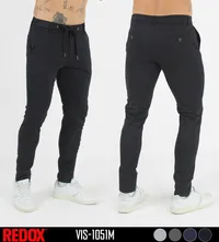 Redox Pantalon de Hombre Negro Rayado Sutil VIS-1051M – Image 1