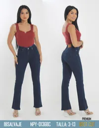 Salvaje Jean de Mujer Bootcut Premium Marino NPY-0136BC – Image 1