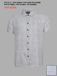Silver Board Camisa de Hombre Gris Moteada POP-262ML – Image 1