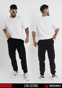 Redox Jogger de Hombre Cargo Negro Cierres CAM-0176MS – Image 1