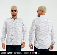 Silver Board Camisa de Hombre Blanca Cruces PCP-0103ML – Image 1