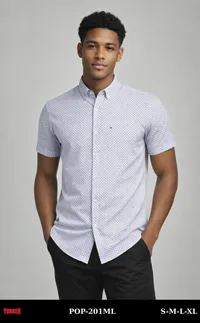 Yorker Camisa de Hombre Celeste Manga Corta POP-201ML – Image 1