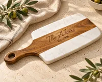 Personalized Acacia & Marble Serving Board – Image 1