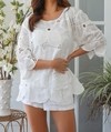 Copy of Floral embroided top - White – Image 1