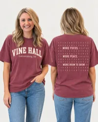 Vine Hall “More Focus” Fall Tee — Preorder – Small, Short Sleeve
