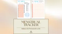 Cycle & Period Tracker Digital Download – Pink & Orange, Neutral Earth Tone, Clean Black & White
