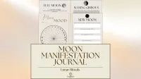 Moon Journal & Lunar Manifestation Planner Earth Tone Digital Download – Image 1