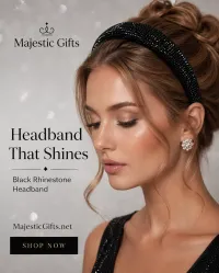 Black Rhinestone Headband – Image 1