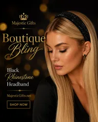 Black Rhinestone Headband – Image 2