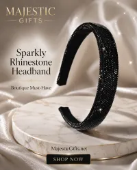 Black Rhinestone Headband – Image 4