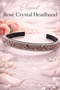 Light Pink Crystal Rhinestone Headband – Image 2