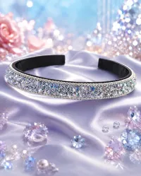 Luxury Silver Crystal Rhinestone Headband – Image 3
