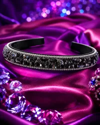 Gray Crystal Rhinestone Formal Headband – Image 3