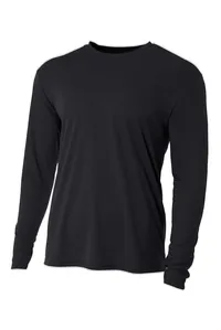 Custom T-Shirt – Long Sleeve, Crew, Polyester 100%, Black