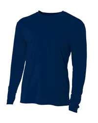 Custom T-Shirt – Long Sleeve, Crew, Polyester 100%, Navy Blue