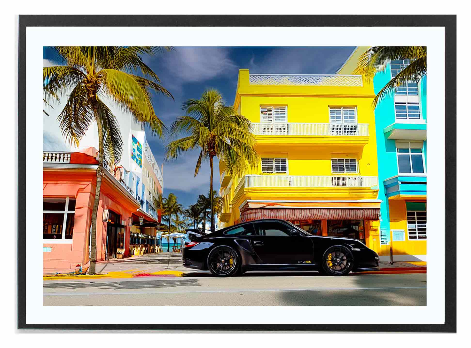 porsche gt south beach – 8 x12 black frame