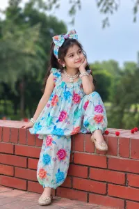Top, Pant & Headband  Set for Baby Girls  – Image 2