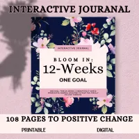 Bloom in 12 Weeks — Printable Interactive Goal Journal, Self Improvement Planner for Women PDF – Image 2