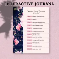 Bloom in 12 Weeks — Printable Interactive Goal Journal, Self Improvement Planner for Women PDF – Image 4