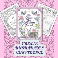 The Create Your Confidence Journal and Affirmation Cards - Reflection and Coloring Pages – Image 1