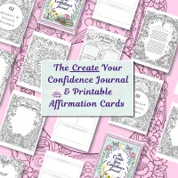 The Create Your Confidence Journal and Affirmation Cards - Reflection and Coloring Pages – Image 2