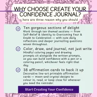 The Create Your Confidence Journal and Affirmation Cards - Reflection and Coloring Pages – Image 3