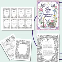 The Create Your Confidence Journal and Affirmation Cards - Reflection and Coloring Pages – Image 6