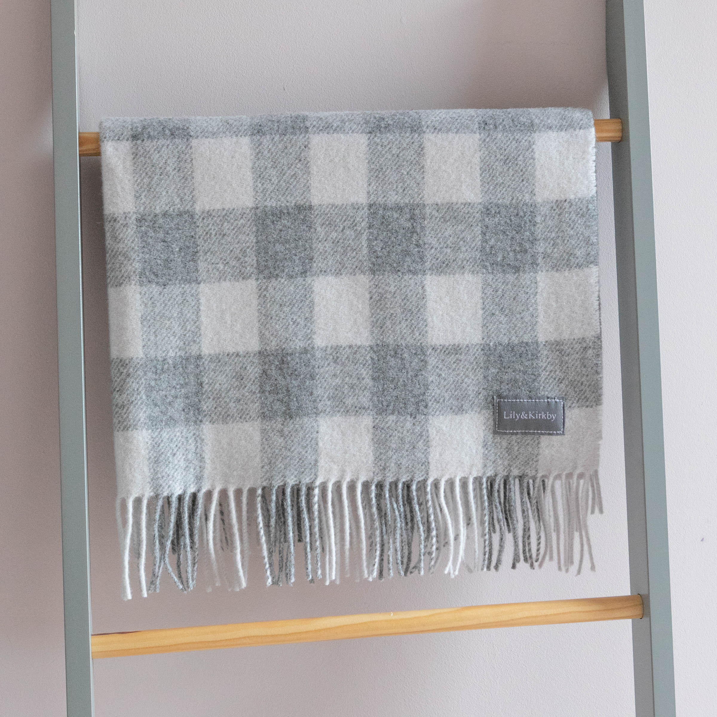 Lambswool Baby Blanket - Squares – Squares Pearl Grey