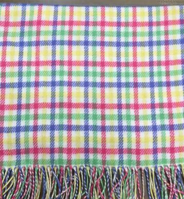Lambswool Baby Blanket - Checks Multi – Image 4