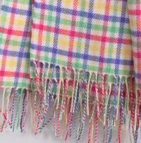 Lambswool Baby Blanket - Checks Multi – Image 2