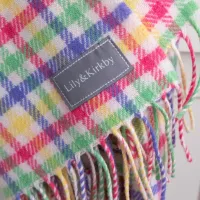 Lambswool Baby Blanket - Checks Multi – Image 3