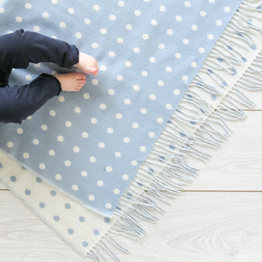 Lambswool Baby Blanket - Spot – Blue