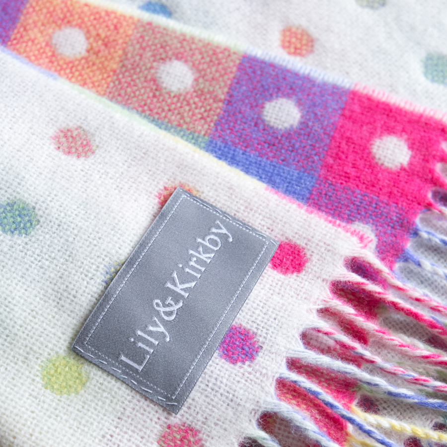 Lambswool Baby Blanket - Spot/Check Multi – Image 2