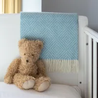 Merino Wool Baby Blanket - Diamond – Blue