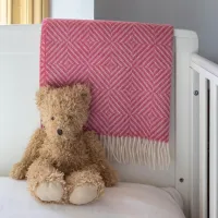 Merino Wool Baby Blanket - Diamond – Raspberry