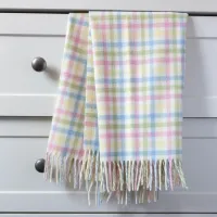 Merino Wool Baby Blanket - Gingham Pastel Multi – Image 1