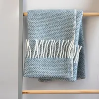 Pure New Wool Pram Blanket – Beehive - Petrol Blue