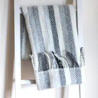 Pure New Wool Pram Blanket – Stripes - Monochrome