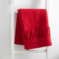 Pure New Wool Pram Blanket – Wafer - Red